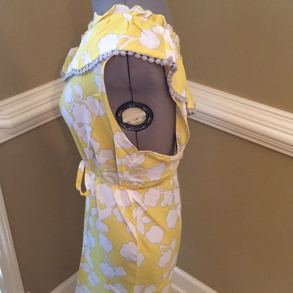 Mud pie Caroline 1 shoulder yellow dress - Picture 2 of 3